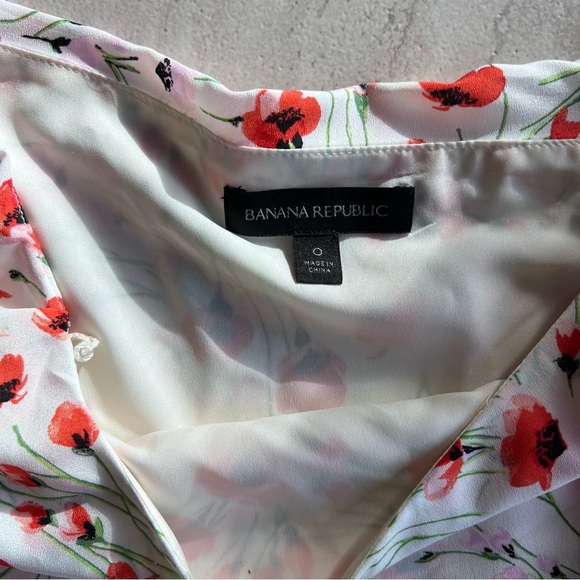 Banana Republic Off Shoulder Flower Print Knee Length  Dress Size 0 - Picture 6 of 15